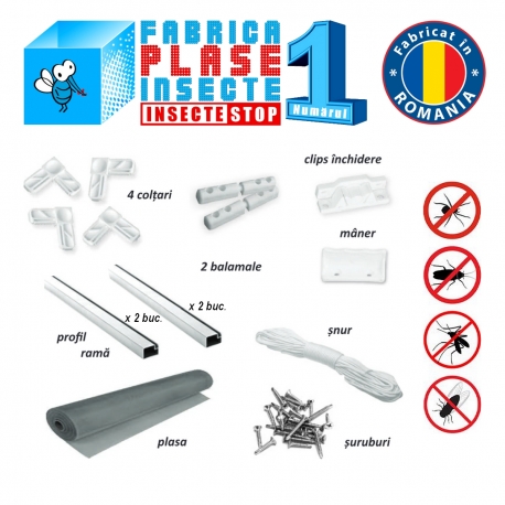 Kit plasa impotriva insectelor cu balamale